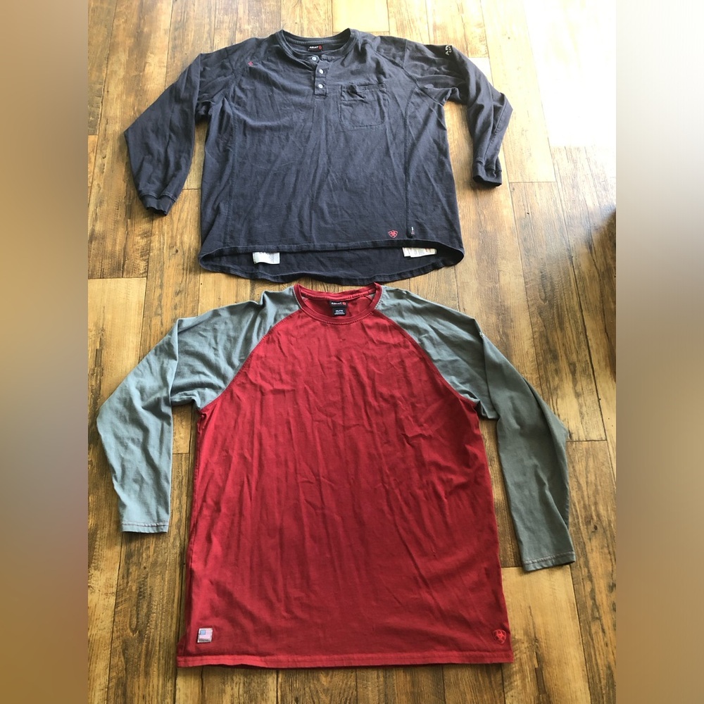Ariat FR Long Sleeve Shirt Mens 2XL Cotton Flame Resistant FR CAT 2 Lot Of 2